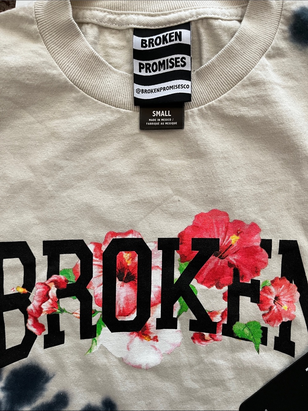 Ivory Tie-Dye 'BROKEN' Graphic Tee - Picture 4 of 4